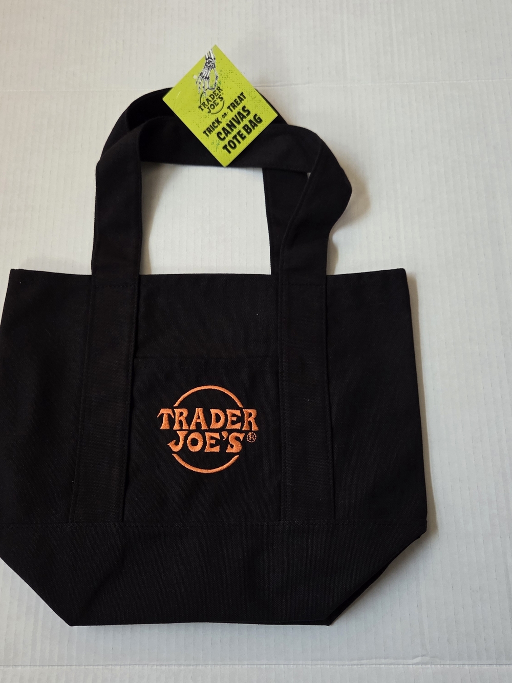 Trader Joe's Black Canvas Tote with Orange Logo Mini